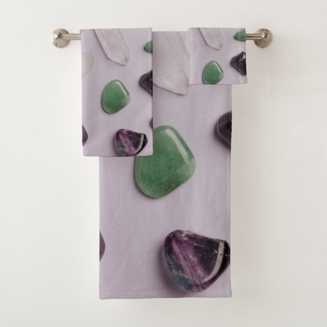 Conjunto De Toalhas Crystals Gems Energy Vibes Design (Insitu)