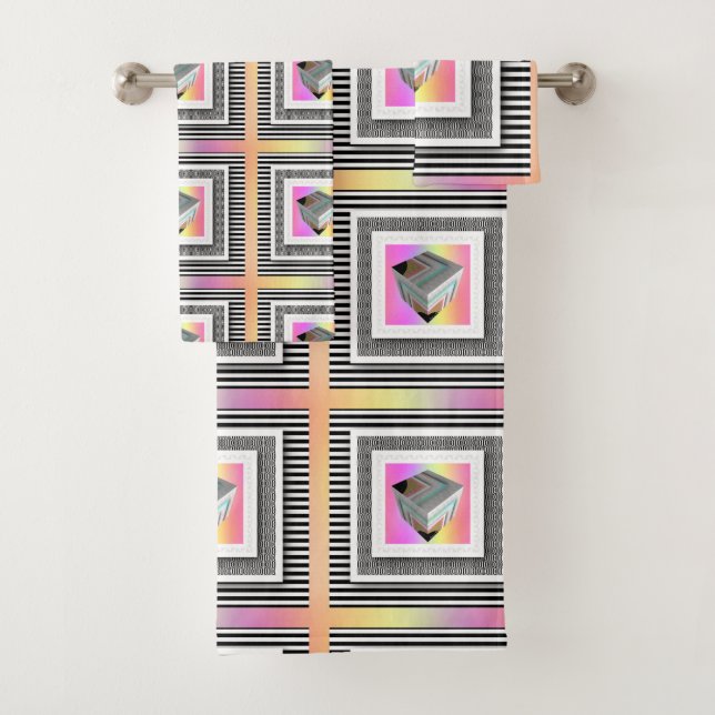 Conjunto De Toalhas Cubo De Pastel Com Banhas (Insitu)