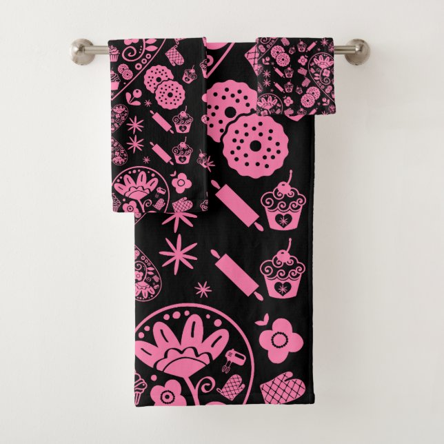 Conjunto De Toalhas Cupcake Baking Folk Art (Insitu)