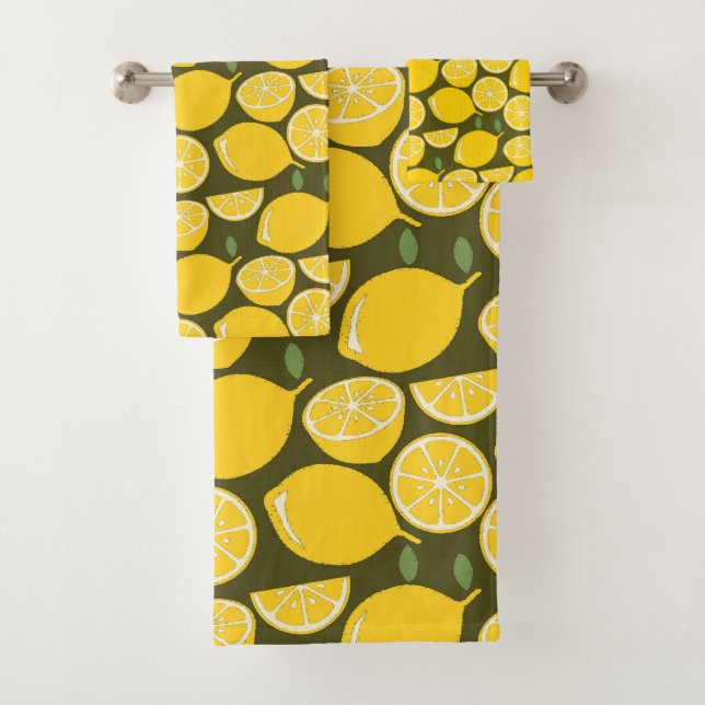 Conjunto De Toalhas Curta Diversão Moderna de Lemon Yellow (Insitu)