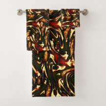 Curvas castanho-avermelhadas e amarelas malhadas