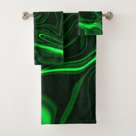 Conjunto De Toalhas Curvas e dobradiças verdes esmaltadas sobre fundo