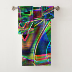 Conjunto De Toalhas Curvas em banda sobrepostas, alivio colorido neon