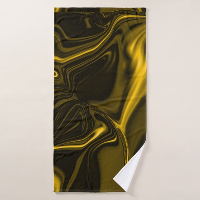 Conjunto De Toalhas Curvas ouro ou ocre amarelas (Toalha de Banho)