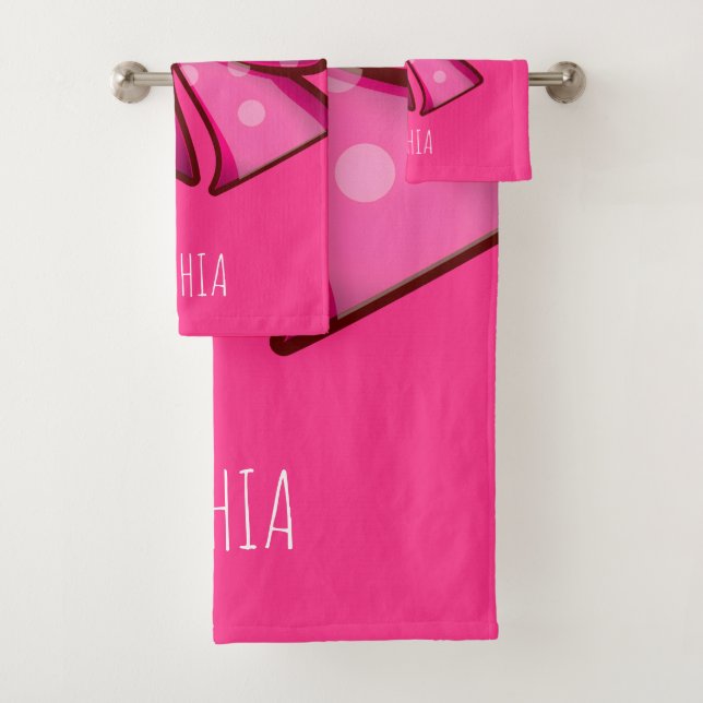 Conjunto De Toalhas Custom Cute Pink Bow Coquette Girls  (Insitu)