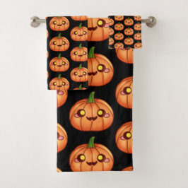 Conjunto De Toalhas Cute Halloween Jack O Lanterna
