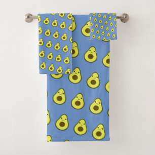 Conjunto De Toalhas Cute Kawaii sorrindo Avocado Padrão