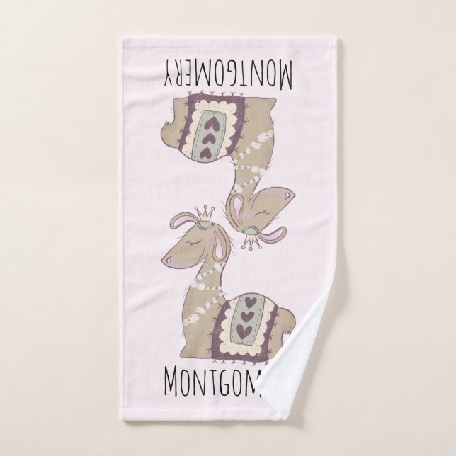 Conjunto De Toalhas Cute Llama Princess Vestindo uma Coroa (Toalha de mão)