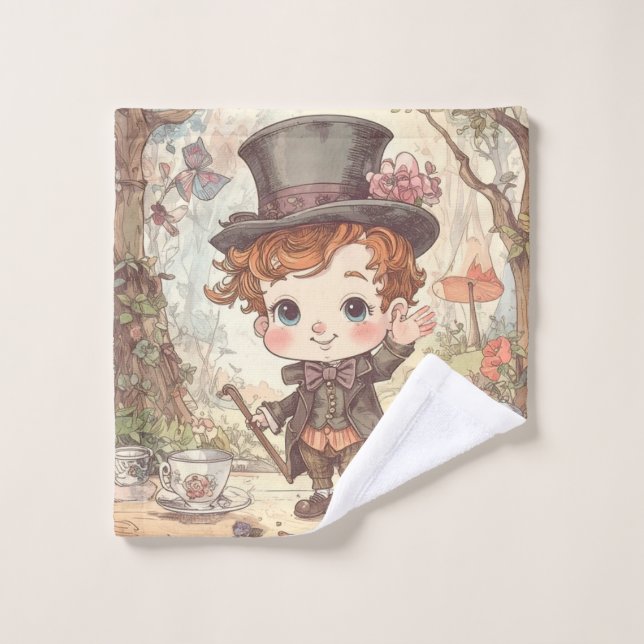 Conjunto De Toalhas Cute Mad Hatter Whimsical Wonderland Woodland Art (Pano de lavar)
