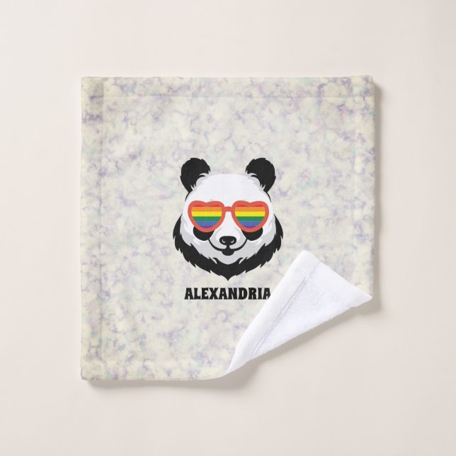 Conjunto De Toalhas Cute Panda Bear | Rainbow | LGBTQ (Pano de lavar)