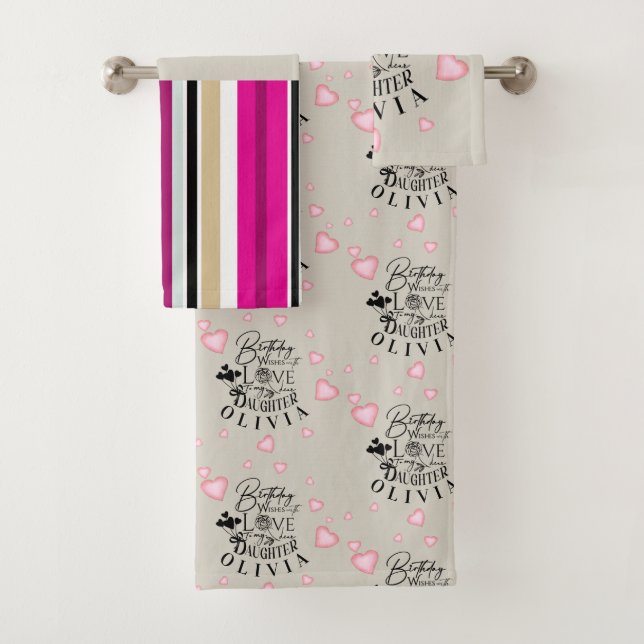 Conjunto De Toalhas Cute Simple Gifts For Daughters | Typography (Insitu)