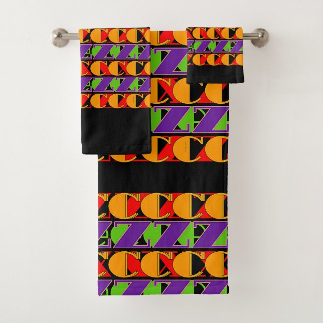 Conjunto De Toalhas CZ Letras Aleatórias (Insitu)