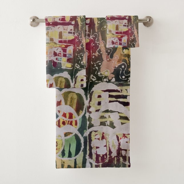 Conjunto de toalhas da banheira de abstrato pintur (Insitu)