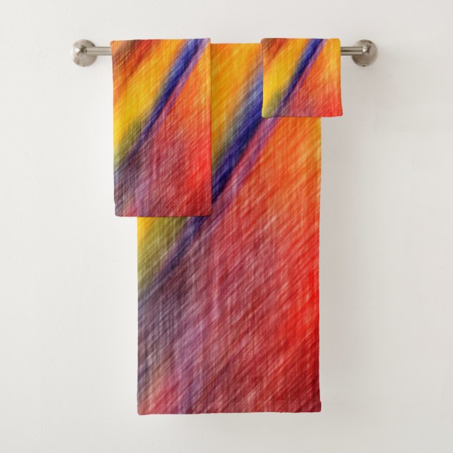 Conjunto de toalhas da faixa de cor abstrato (Insitu)