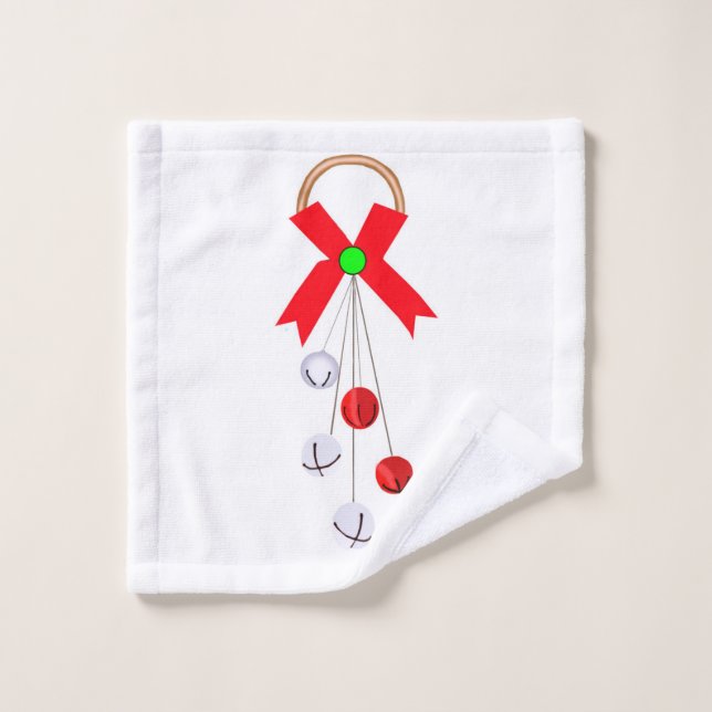 Conjunto de toalhas da faixa do enfeites de natal (Pano de lavar)