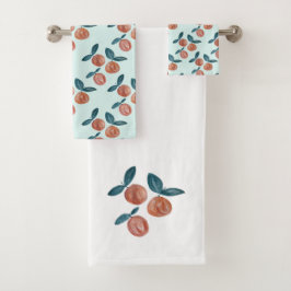 Conjunto de toalhas da Fruta da pintura do pêssego