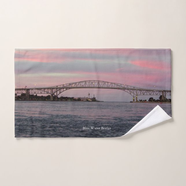 Conjunto de toalhas da ponte de água azul (Toalha de mão)