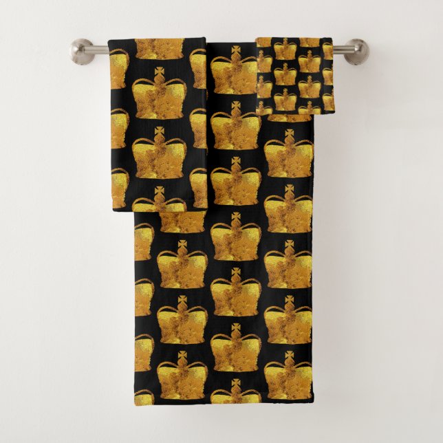 Conjunto de toalhas da sala de banho do ouro Crown (Insitu)