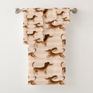 Conjunto De Toalhas Dachshund Bath Towel Set