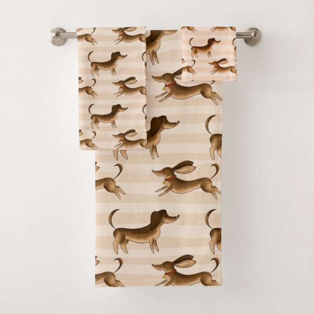 Conjunto De Toalhas Dachshund Bath Towel Set (Insitu)
