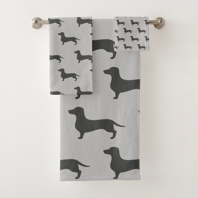 Conjunto De Toalhas Dachshund Bathroom Décor Towel Set (Insitu)