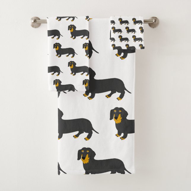 Conjunto De Toalhas Dachshund Design (Insitu)