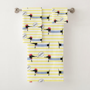 Conjunto De Toalhas Dachshund Wiener Dog Bonjour