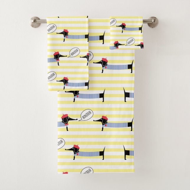 Conjunto De Toalhas Dachshund Wiener Dog Bonjour (Insitu)