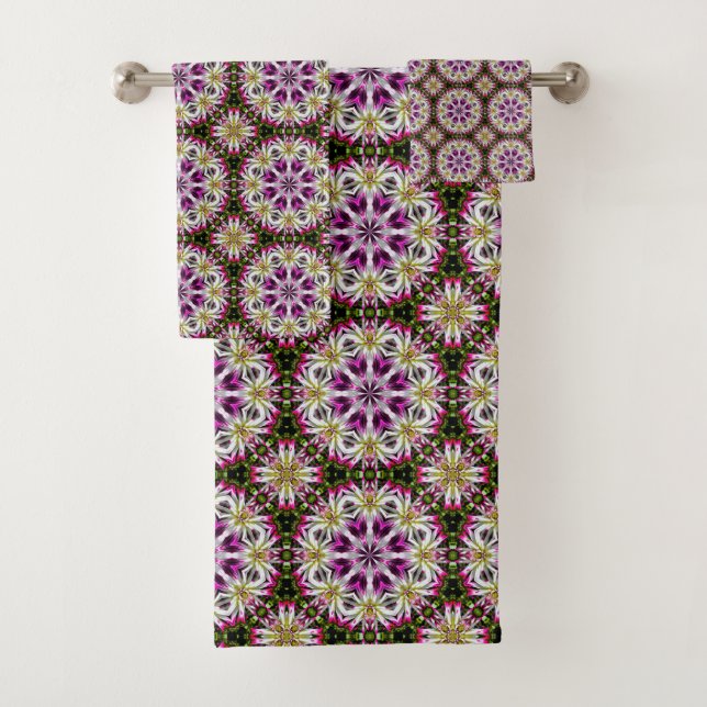 Conjunto De Toalhas Dahlia Flower Abstrato Pattern      (Insitu)