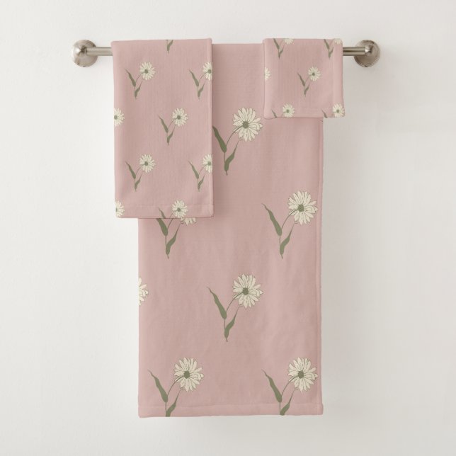 Conjunto De Toalhas Dainty Scattered Aster Floral | Dusty Pink (Insitu)