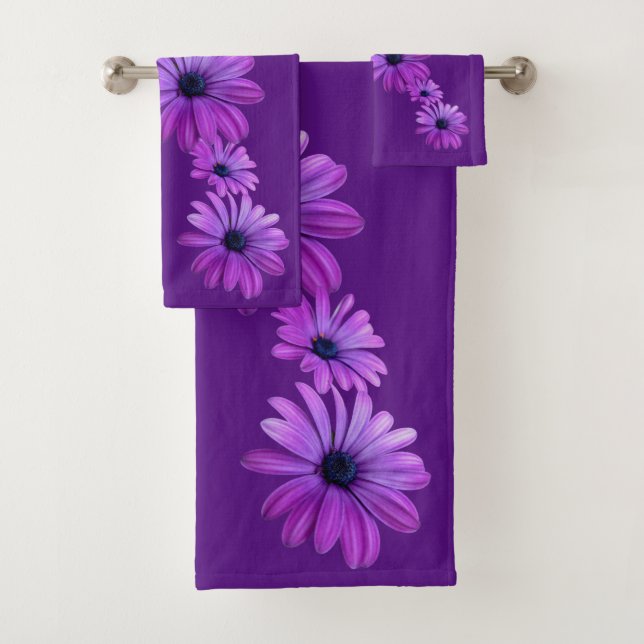 Conjunto De Toalhas Daisy Bath Define Blue Purple Bath Totoset (Insitu)