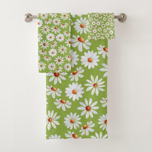 Conjunto De Toalhas Daisy Filed Watercolor Primavera Summer  (Insitu)