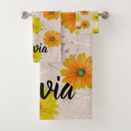 Conjunto De Toalhas Daisy floral bouquet