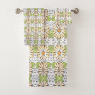 Conjunto De Toalhas Daisy Pattery Bath Towel Set