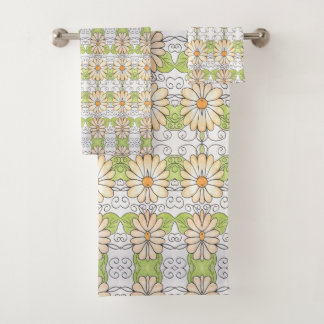 Conjunto De Toalhas Daisy Pattery Bath Towel Set