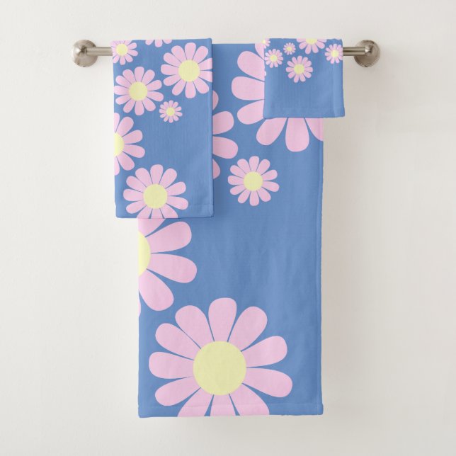 Conjunto De Toalhas Daisy Pink Blue Desk Mat (Insitu)