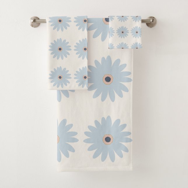 Conjunto De Toalhas Dália Azul Claro (Insitu)