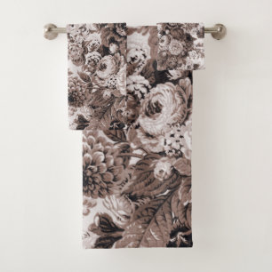 Conjunto De Toalhas Dálias Toile floral da peônia do vintage de Brow