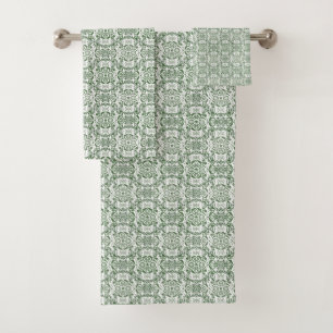Conjunto De Toalhas Damasco de Pinroda verde
