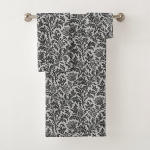 Conjunto De Toalhas Damasco do cardo de William Morris, cinza de