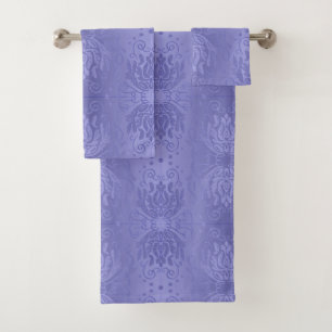 Conjunto De Toalhas Damasco floral da lavanda elegante