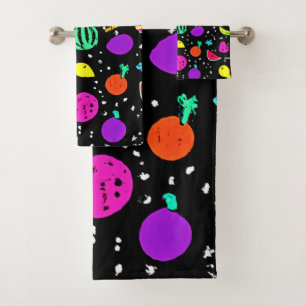 Conjunto De Toalhas Dança de Fruta Neon Energetizada