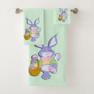 Conjunto De Toalhas Dança Púrpura Páscoa Cony Mint