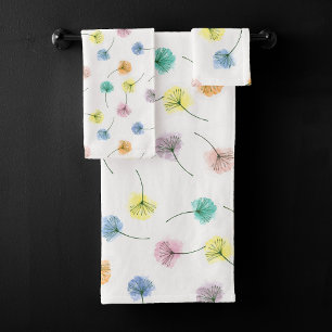 Conjunto De Toalhas Dançarinos Padrão Floral de Aquarela