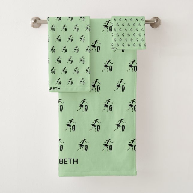 Conjunto De Toalhas Danças Inspiracionais Silhuette Verde e Suave (Insitu)