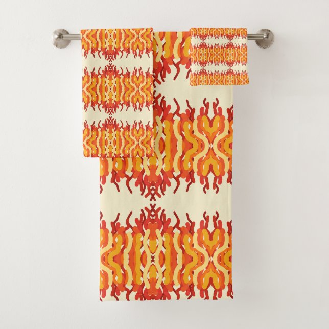 Conjunto De Toalhas Dancing Sunburst Explosão de Cor Arte Abstrata (Insitu)