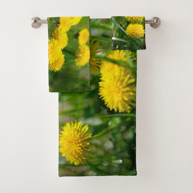 Conjunto De Toalhas Dandelion Flowers Dandelions Amarelo Verde (Insitu)