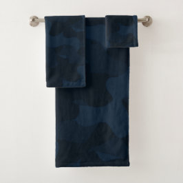 Conjunto De Toalhas Dark Blue Camo Abstract