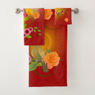 Conjunto De Toalhas Dark Candy Apple Red Dew Drops & Sunshine