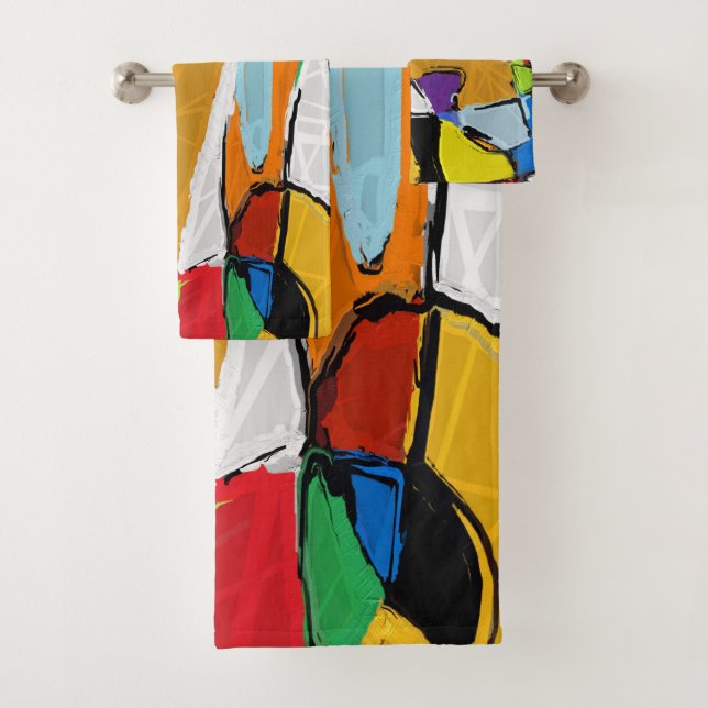 Conjunto de toalhas de Abstrato amarelo (Insitu)